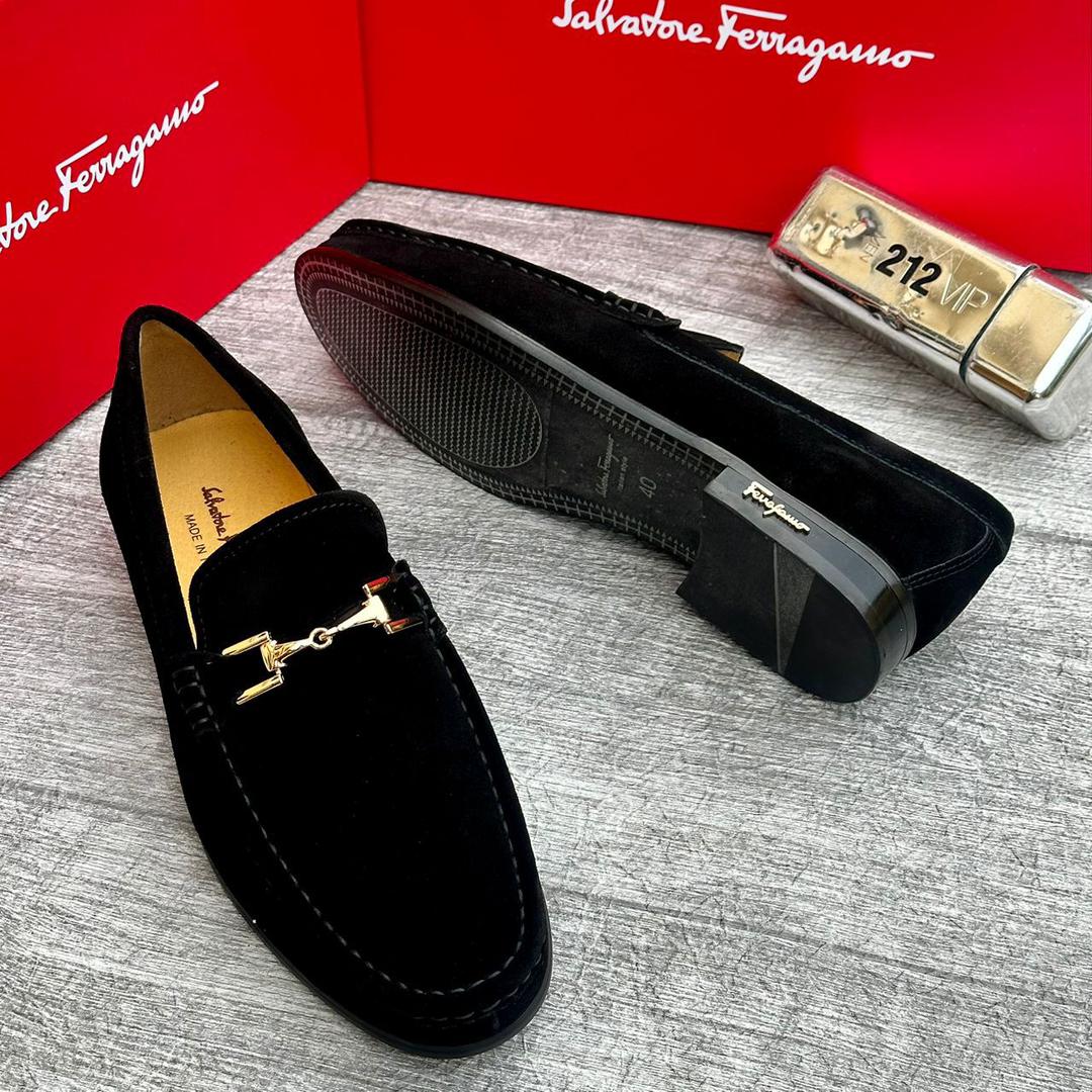 Salvatore Ferragamo Suede Black Loafers Salvatore Ferragamo Suede Black Loafers