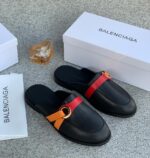 Balenciaga Cosy Leather Mules with Strap Detail | Beeval