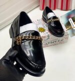 Dolce & Gabbana Style Black Patent Chain Loafers | Beeval