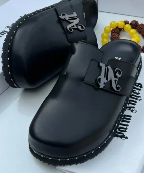 Palm Angels Style Black Studded Mule Clogs | Beeval