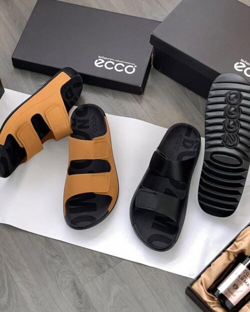 ECCO Men's Grey Suede Two-Strap Comfort Slides – Premium Footwear | Beeval Nigeria